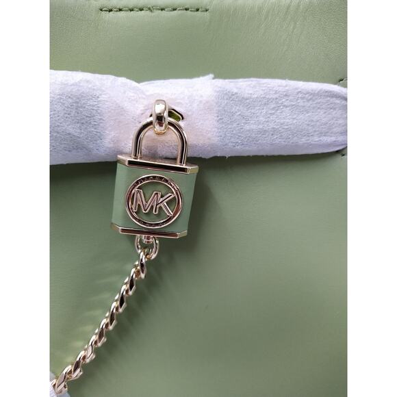 Michael Kors Hamilton Legacy Green Leather Lock Detail Messenger Bag - NWT $458 - Picture 6 of 13